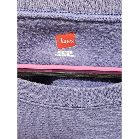 Hanes Women's XL Purple Sweater Plain Ribbed Cozy Solid Soft Crew Neck Pastel - Picture 6 of 12